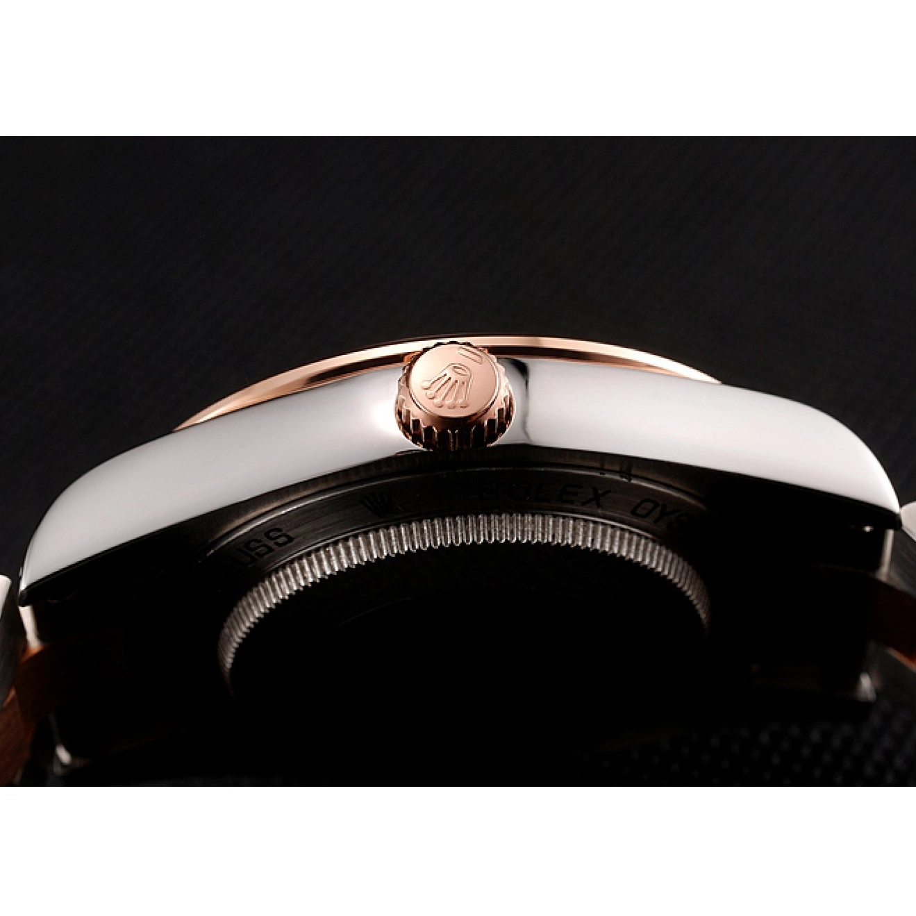 Aaa replica watch Steel Rolex Swiss Gold Bracelet 1454107 Day-Date Diamonds Rose And Staineless Bezel 0519